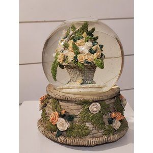 The San Fransisco Music Box Company Basket of Roses Globe